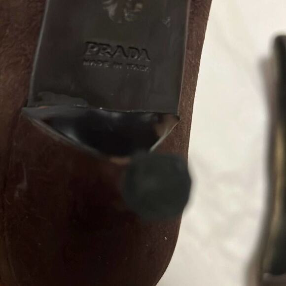 PRADA SUEDE CAP TOE POINTED TOE SHOES SIZE 38 - Picture 5 of 6